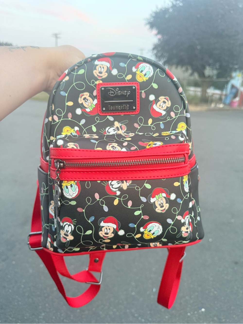 Loungefly Black & Red Disney Holiday Character Mini Backpack
